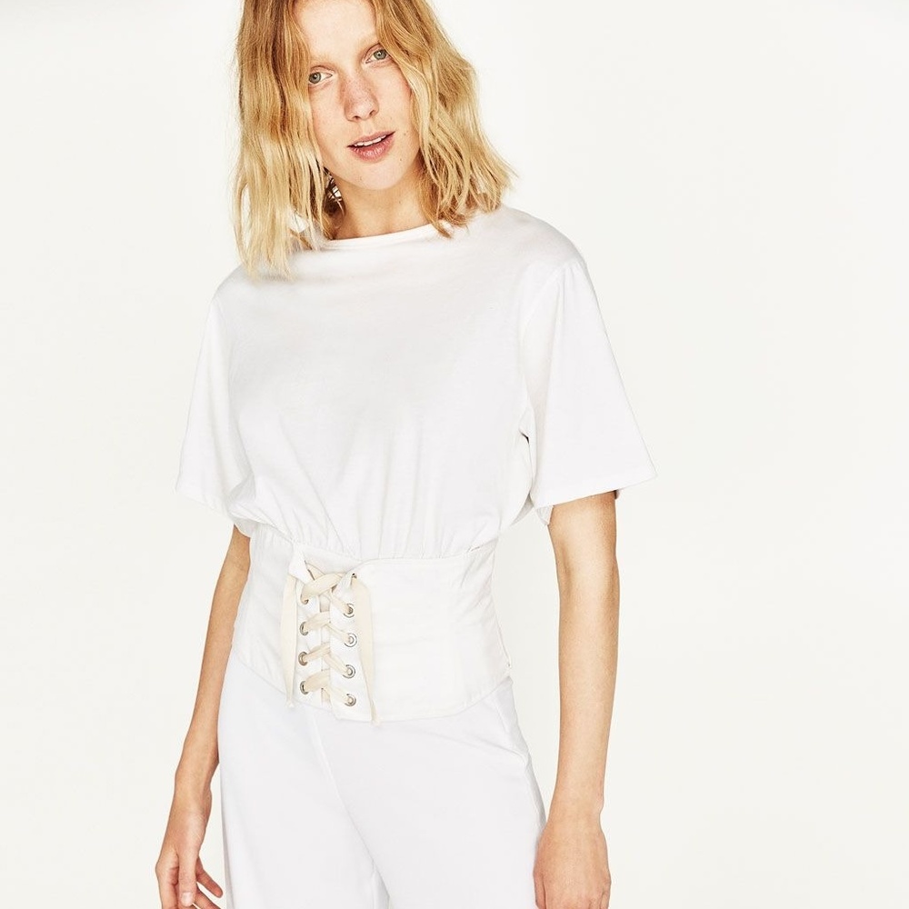 Zara Corset Waist Tee Shirt